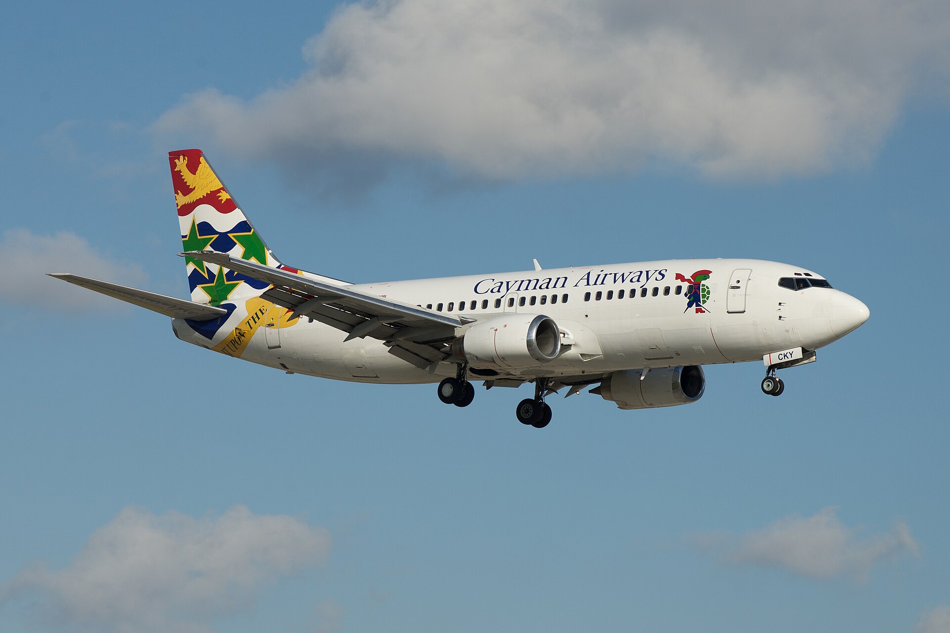 Cayman Airways aircraft in current livery