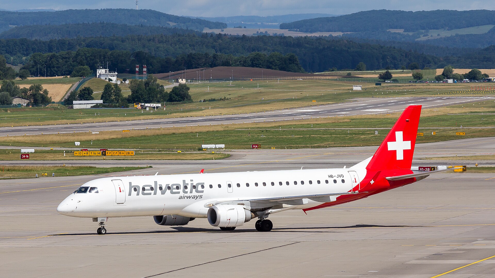 Helvetic Airways aircraft in current livery
