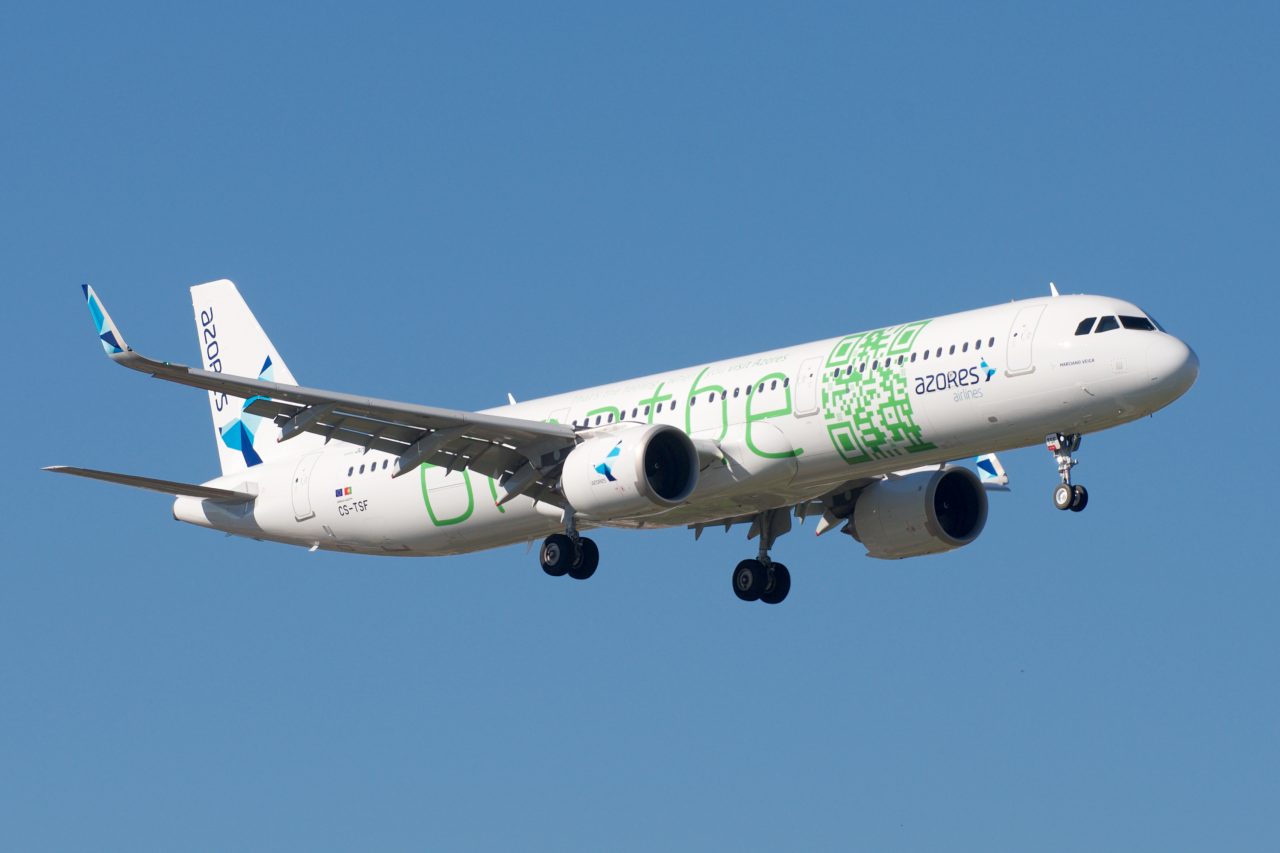 Azores Airlines aircraft in current livery