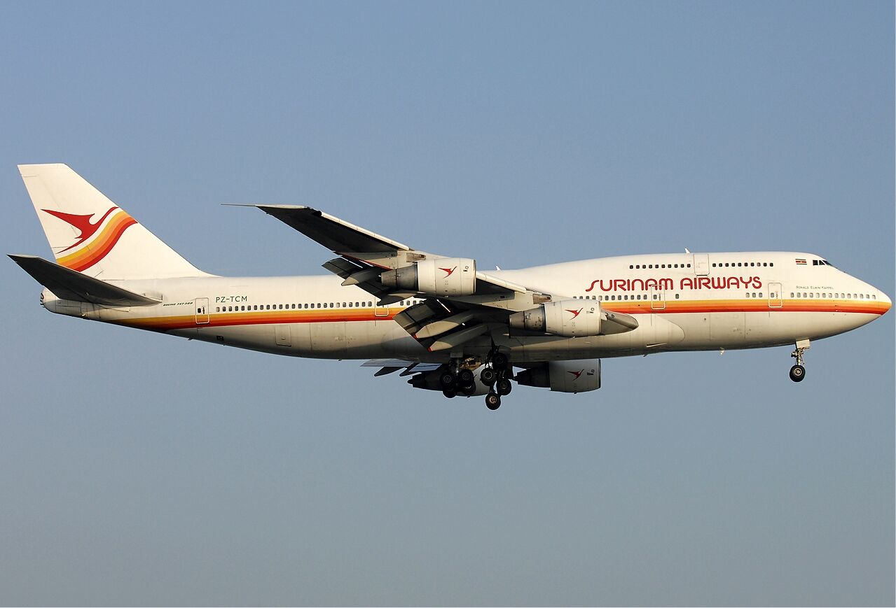 Surinam Airways aircraft in current livery