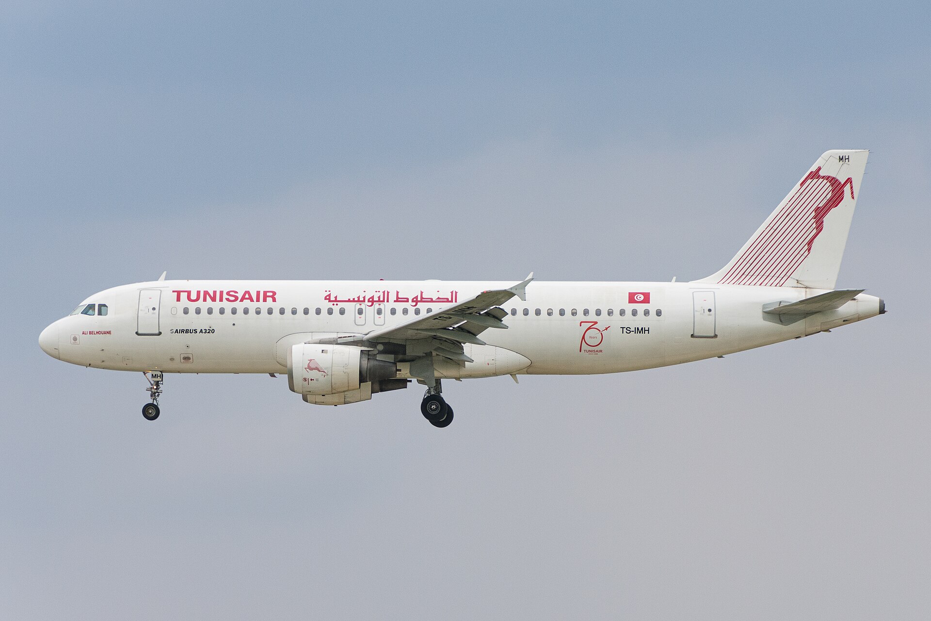 Tunisair aircraft in current livery