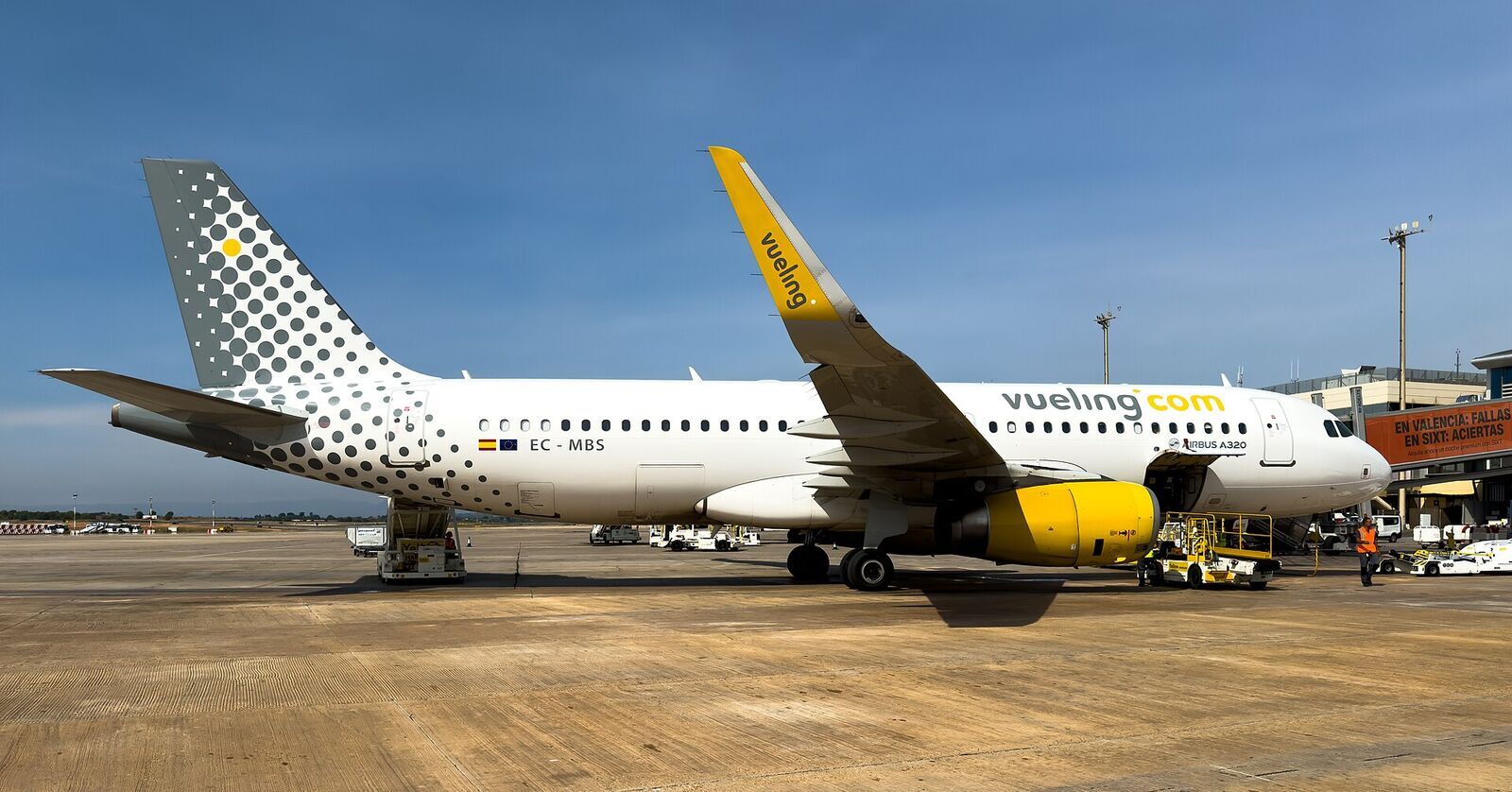 Vueling Airlines aircraft in current livery